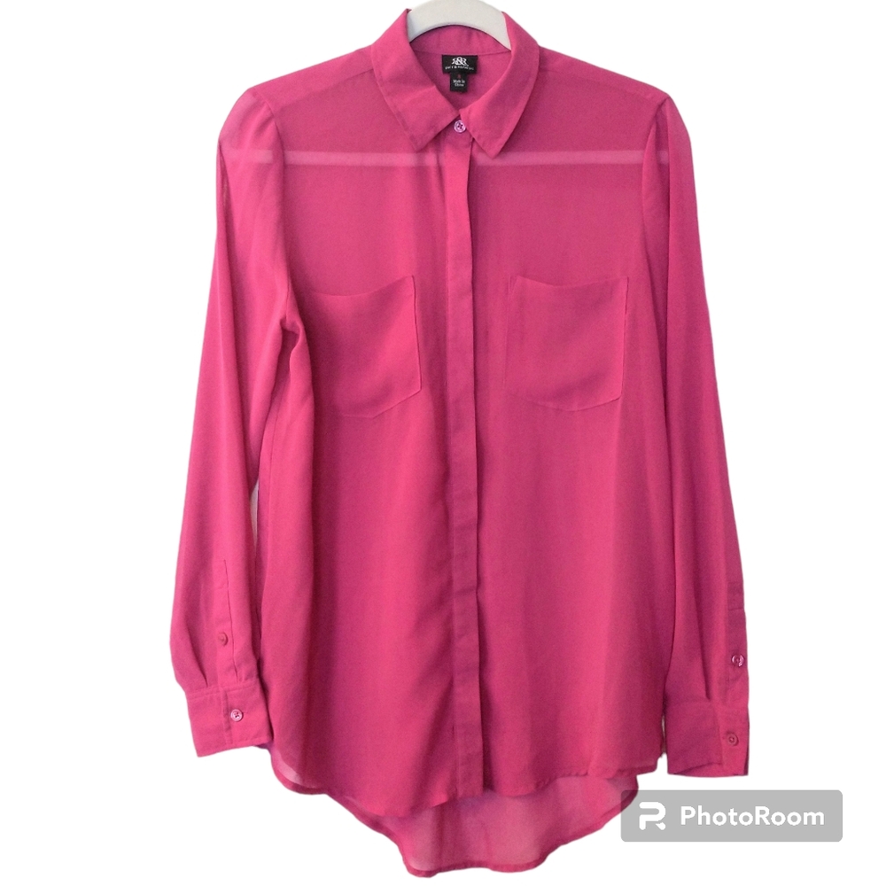 Women's Rock & Republic Pink Long Sleeve Blouse Size 8